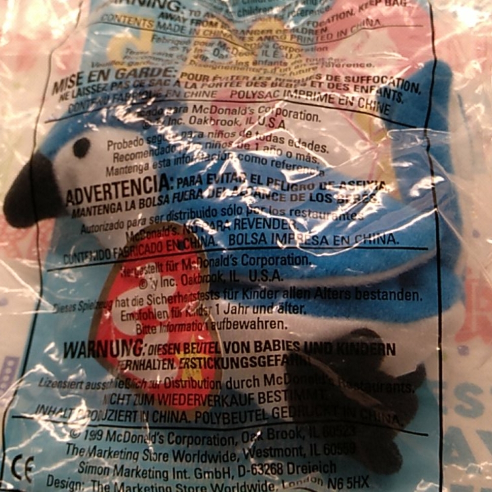 1999 MCDONALD'S ROCKET THE BLUE JAY BEANIE BABY